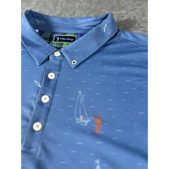 William Murray Golf Other - William Murray Polo Shirt Mens XXL Blue Sailboat Golf Performance Short‎ Sleeve